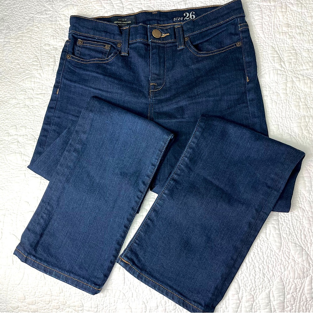 J. Crew Cropped Jeans Indigo Blue Women’s 26 Preppy Everyday Essential Normcore